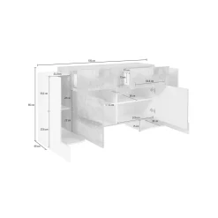 Credenza Dguan, cm 170x45h85,<Dmora Sale