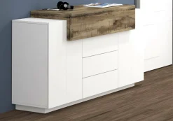 Credenza Dismajl, cm 160x45h86, lucido e Acero<Dmora Clearance