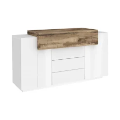 Credenza Dismajl, cm 160x45h86, lucido e Acero<Dmora Clearance