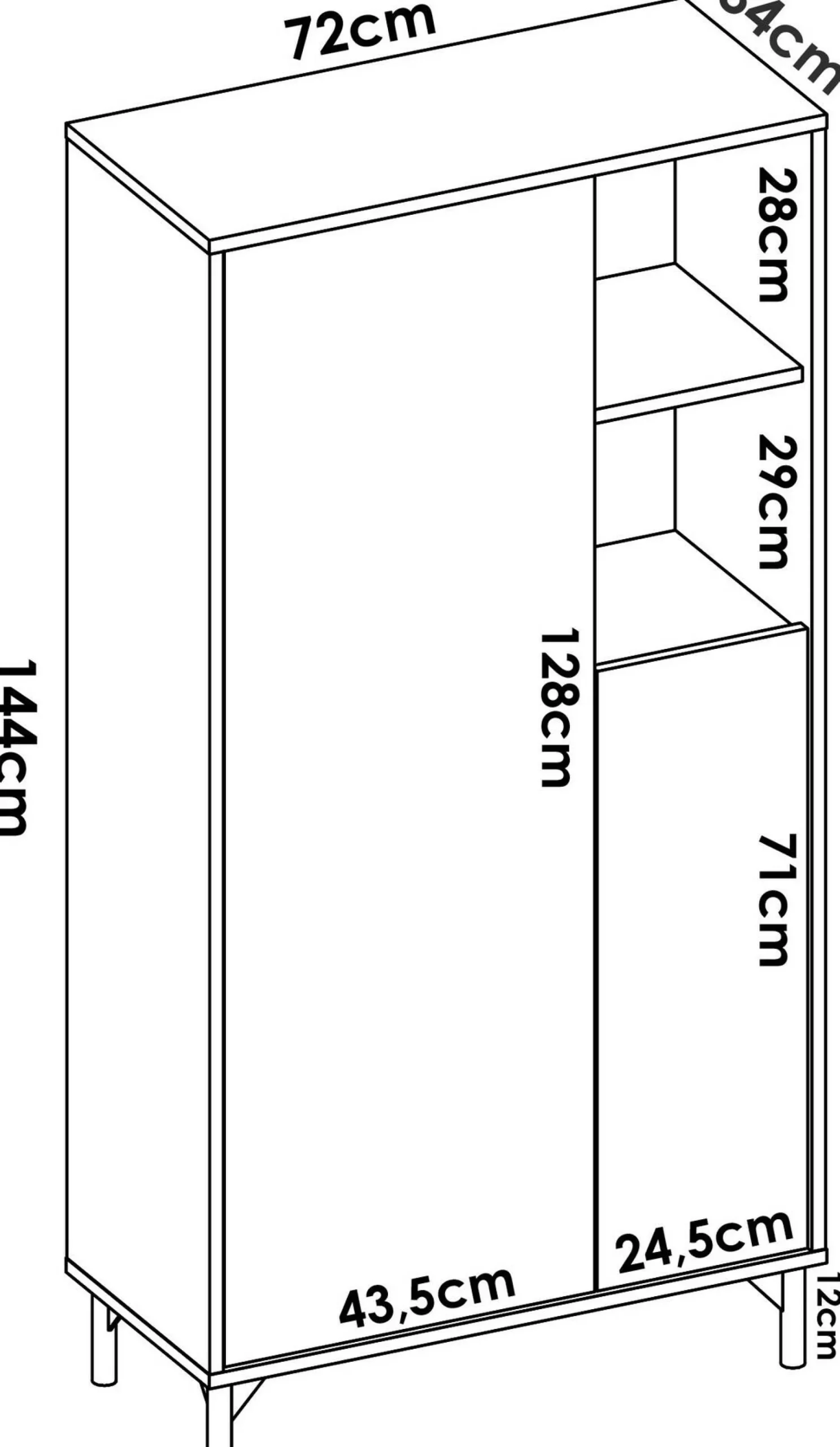 Credenza Dkessi, 72x34h144 cm, Rovere Nodi e Antracite<Dmora Hot