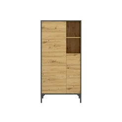Credenza Dkessi, 72x34h144 cm, Rovere Nodi e Antracite<Dmora Hot