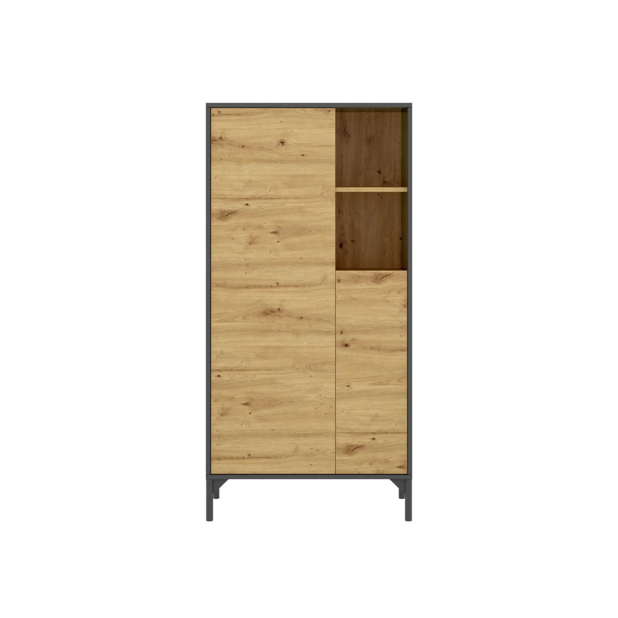 Credenza Dkessi, 72x34h144 cm, Rovere Nodi e Antracite<Dmora Hot