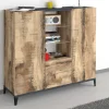 Credenza Dla, cm 120x40h133, Ardesia e Acero<Dmora Flash Sale
