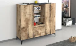 Credenza Dla, cm 120x40h133, Ardesia e Acero<Dmora Flash Sale