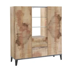 Credenza Dla, cm 120x40h133, Ardesia e Acero<Dmora Flash Sale