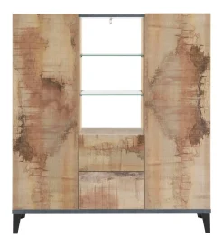 Credenza Dla, cm 120x40h133, Ardesia e Acero<Dmora Flash Sale