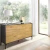 Credenza Dlookma, 133x39h73 cm, Rovere Nodi e Antracite<Dmora Flash Sale