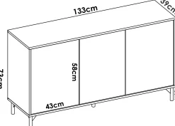 Credenza Dlookma, 133x39h73 cm, Rovere Nodi e Antracite<Dmora Flash Sale