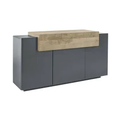 Credenza Dmem, cm 160x46h85, Antracite e Acero<Dmora Sale