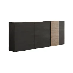 Credenza Dmiddleto, 181x44 h86 cm, Ardesia e Noce<Dmora Fashion