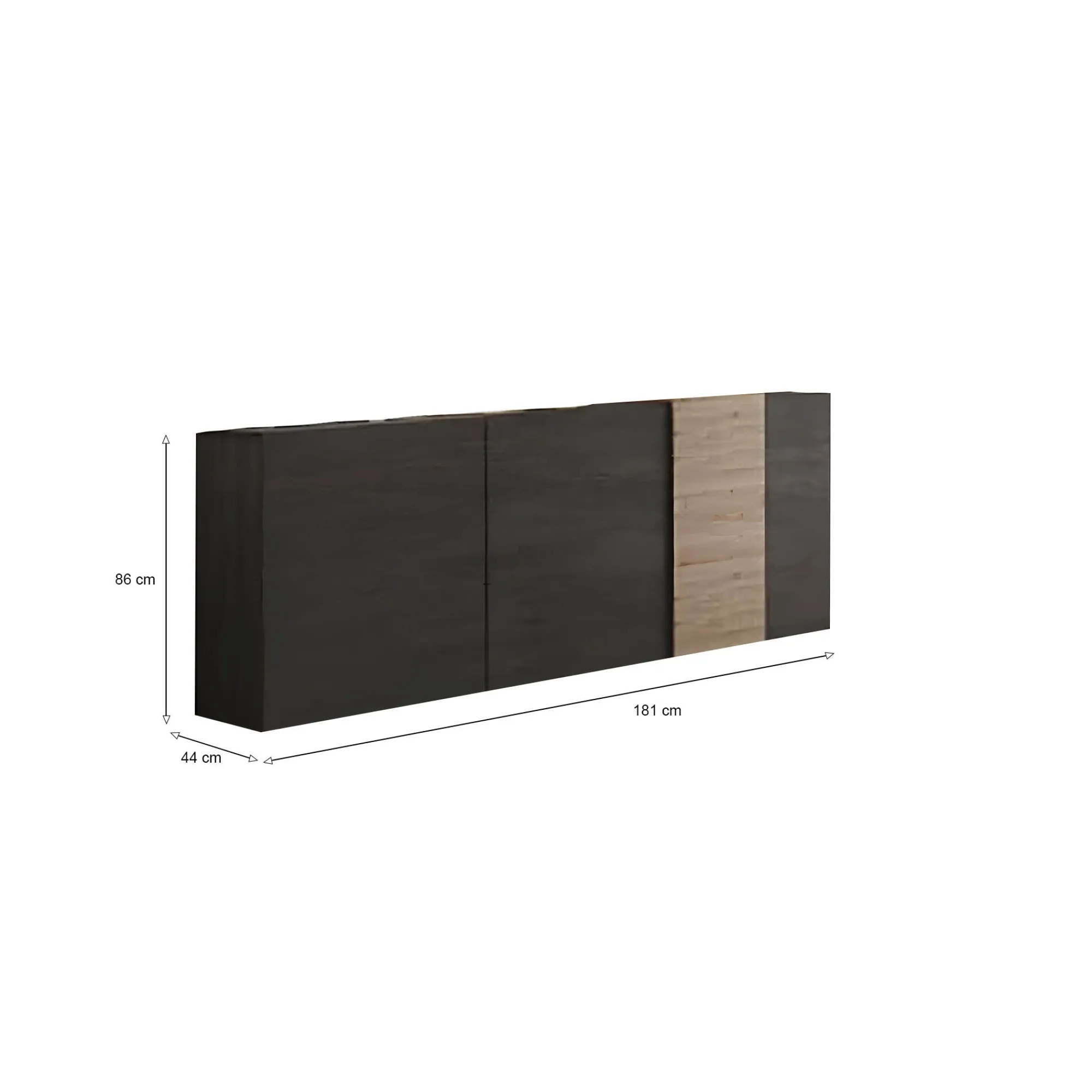 Credenza Dmiddleto, 181x44 h86 cm, Ardesia e Noce<Dmora Fashion