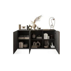 Credenza Dmiddleto, 181x44 h86 cm, Ardesia e Noce<Dmora Fashion