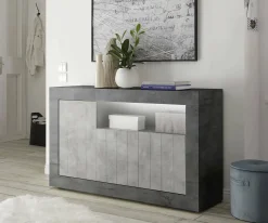 Credenza Dolphin, 138x42 h86 cm, Ardesia e Cemento<Dmora Clearance