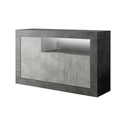 Credenza Dolphin, 138x42 h86 cm, Ardesia e Cemento<Dmora Clearance