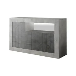 Credenza Dolphin, 138x42 h86 cm, Cemento e Ardesia<Dmora Discount