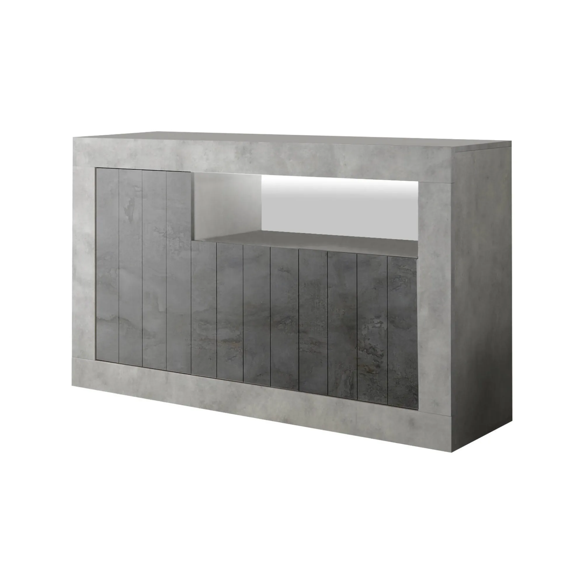 Credenza Dolphin, 138x42 h86 cm, Cemento e Ardesia<Dmora Discount