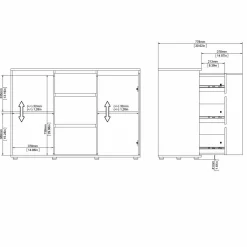 Credenza Dsaltutt, 119x40 h84 cm,<Dmora Online