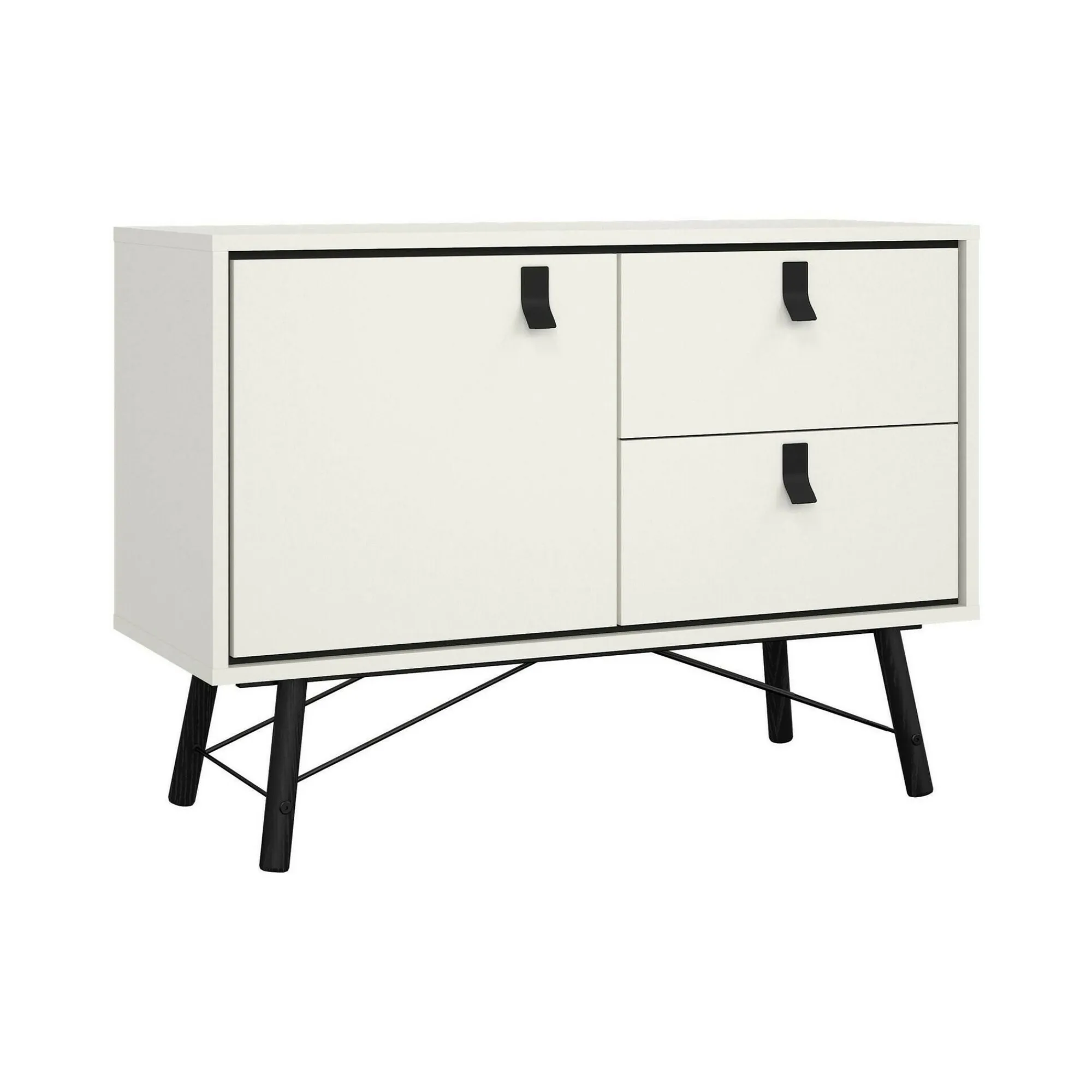 Credenza Dsalvad, 40x102 h72 cm, Bianco e Nero<Dmora Discount