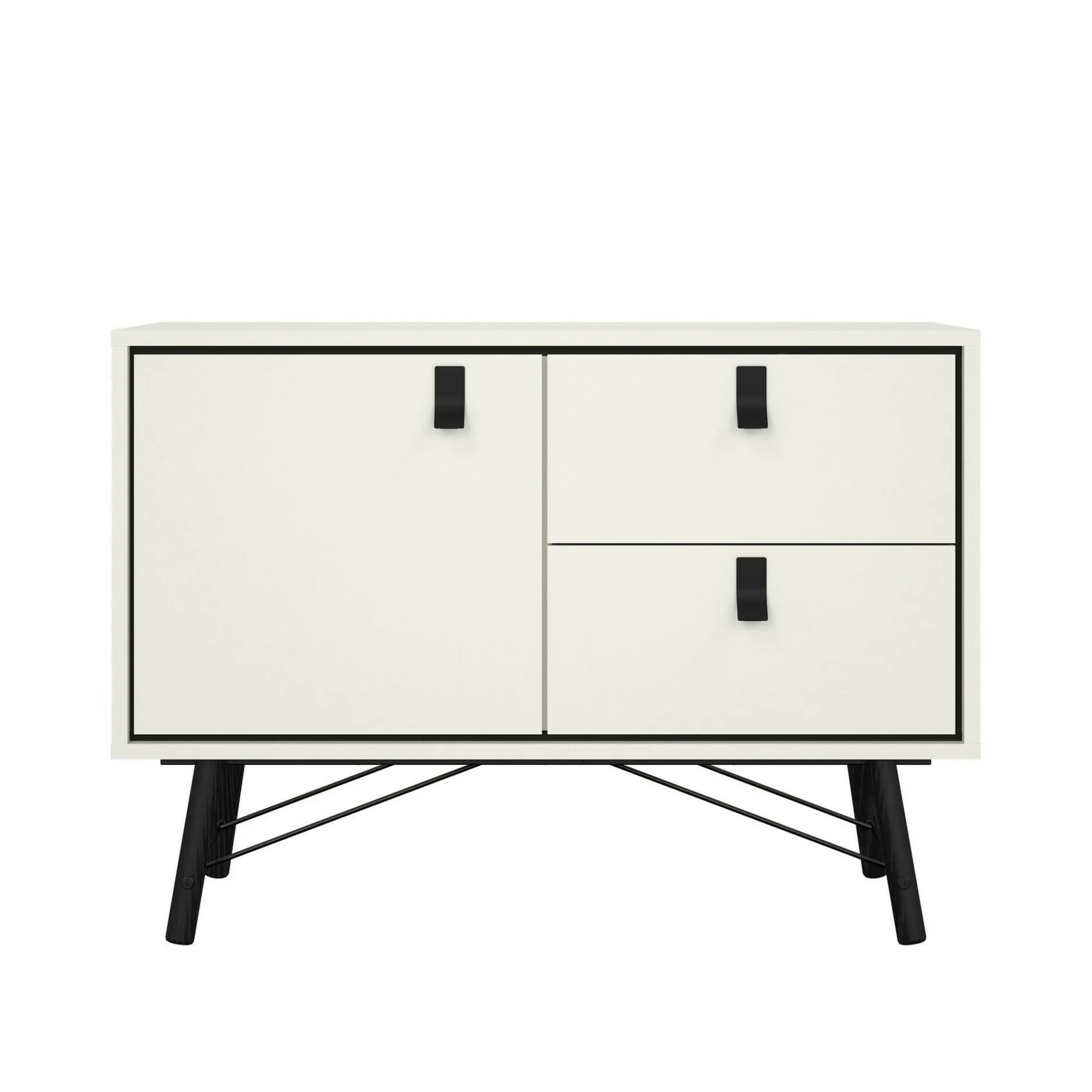 Credenza Dsalvad, 40x102 h72 cm, Bianco e Nero<Dmora Discount
