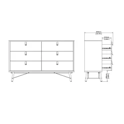 Credenza Dsalvett, 40x150 h95 cm, Bianco e Nero<Dmora Hot