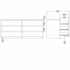 Credenza Dsanog, 50x154 h70 cm,<Dmora Clearance