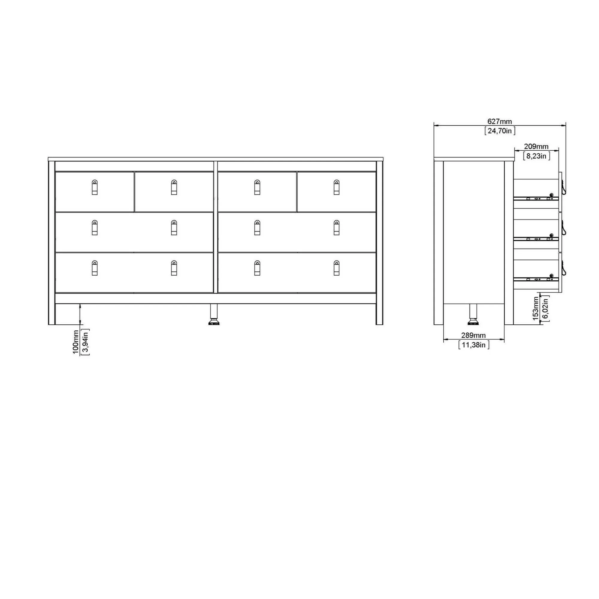 Credenza Dsanton, 38x160 h80 cm,<Dmora Clearance