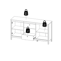 Credenza Dsaracc, 38x151 h80 cm,<Dmora Best