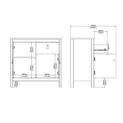 Credenza Dsaracin, 38x82 h80 cm,<Dmora Store
