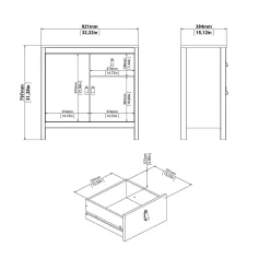 Credenza Dsaracin, 38x82 h80 cm,<Dmora Store