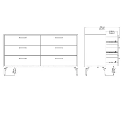Credenza Dsass, 40x139 h77 cm,<Dmora Hot