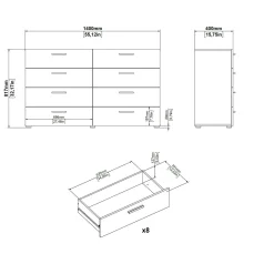 Credenza Dsattol, 40x140 h82 cm,<Dmora Outlet