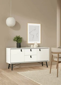 Credenza Dsavold, 40x150 h72 cm, Bianco e Nero<Dmora Flash Sale