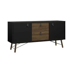 Credenza Dsavold, 40x150 h72 cm, Nero e Noce<Dmora Store