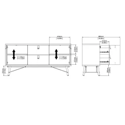 Credenza Dsavold, 40x150 h72 cm, Nero e Noce<Dmora Store