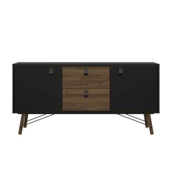Credenza Dsavold, 40x150 h72 cm, Nero e Noce<Dmora Store