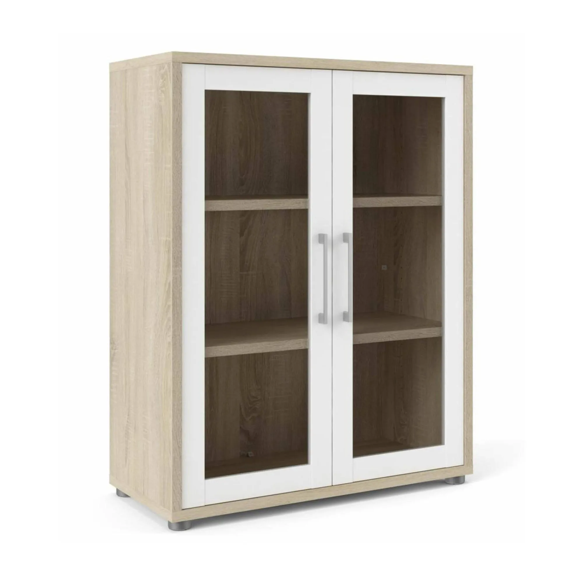 Credenza Dsupryah, 89x40 h113 cm, Quercia e Bianco<Dmora Flash Sale