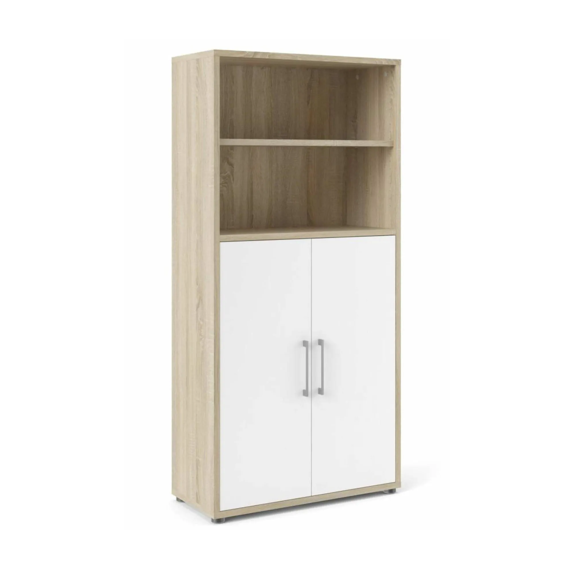 Credenza Dsvobod, 89x40 h186 cm, Quercia e Bianco<Dmora Best Sale