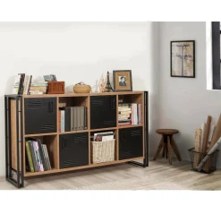 Credenza Dumfrie, 164x35h89 cm, Quercia e Nero<Dmora Cheap