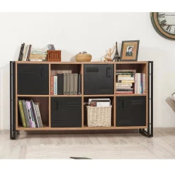 Credenza Dumfrie, 164x35h89 cm, Quercia e Nero<Dmora Cheap