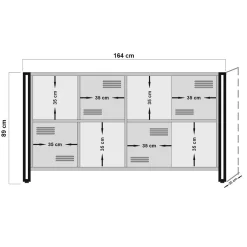 Credenza Dumfrie, 164x35h89 cm, Quercia e Nero<Dmora Cheap