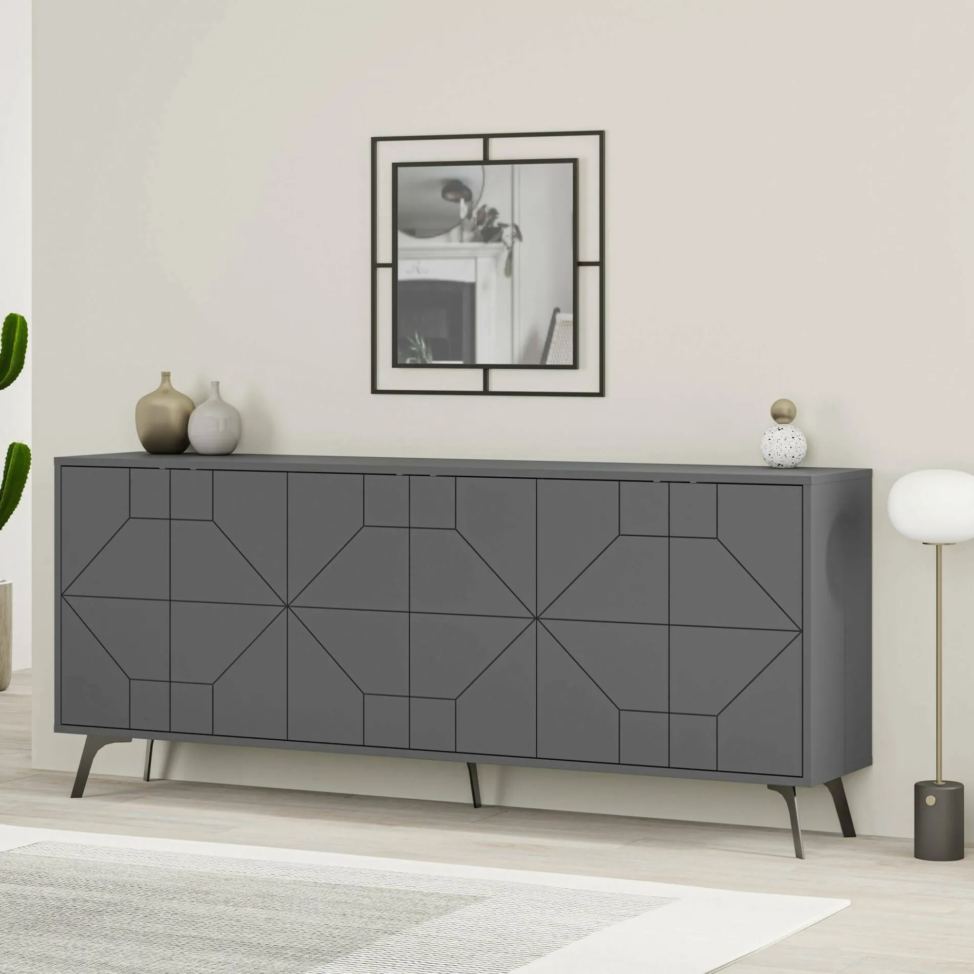 Credenza Earl, 184x35 h77 cm,<Dmora Clearance