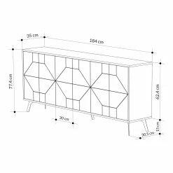 Credenza Earl, 184x35 h77 cm,<Dmora Hot