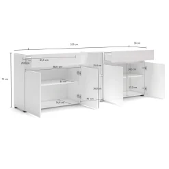 Credenza Elenia, 225x38h79 cm,<Dmora Clearance
