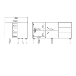 Credenza Erina, 39x147 h82 cm,<Dmora New