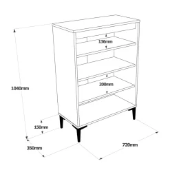 Credenza evariste, 72x35 h104 cm, Marrone e Antracite<Dmora New