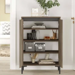 Credenza evariste, 72x35 h104 cm, Marrone e Antracite<Dmora New