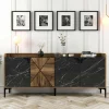 Credenza Fay, 180x35 h79 cm, Noce e Nero<Dmora Hot