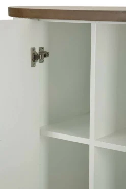 Credenza Ferrule, 121x41 h90 cm, Bianco e Marrone<Dmora Shop