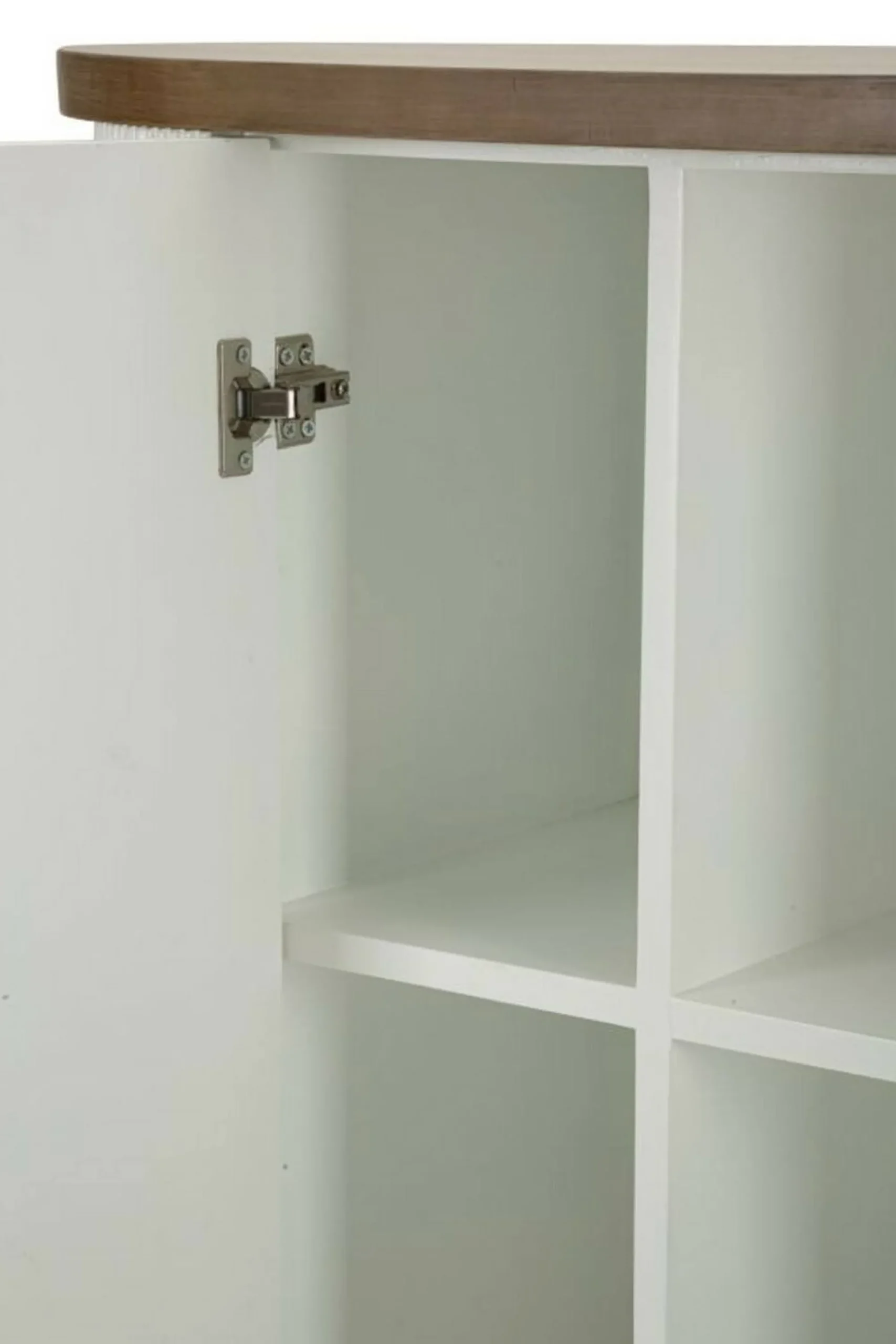 Credenza Ferrule, 121x41 h90 cm, Bianco e Marrone<Dmora Shop