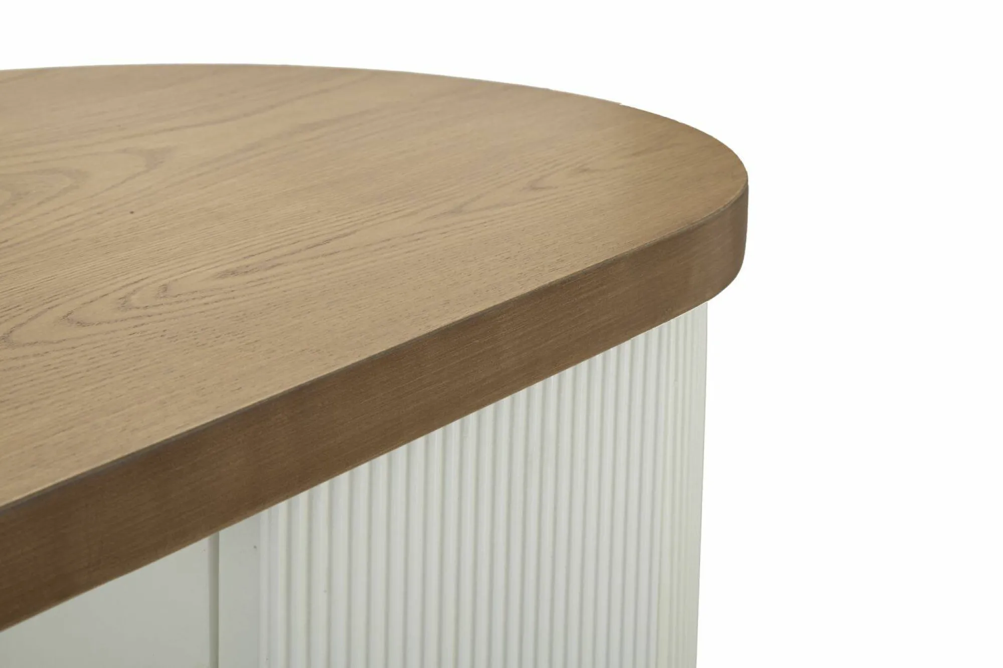 Credenza Ferrule, 121x41 h90 cm, Bianco e Marrone<Dmora Shop